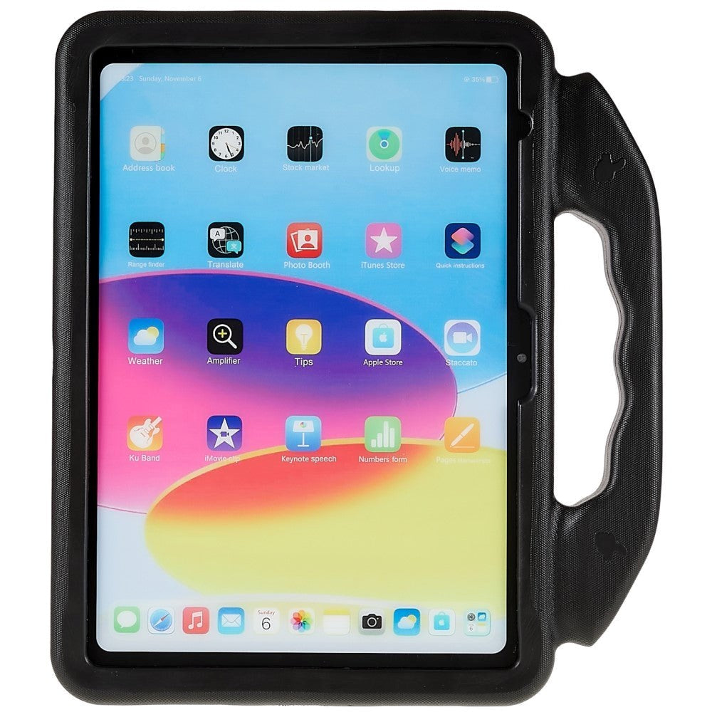 iPad 11" (2025) / iPad 10.9" (2024/2022) Barnedeksel - Thumb Kickstand Bakdeksel - Svart