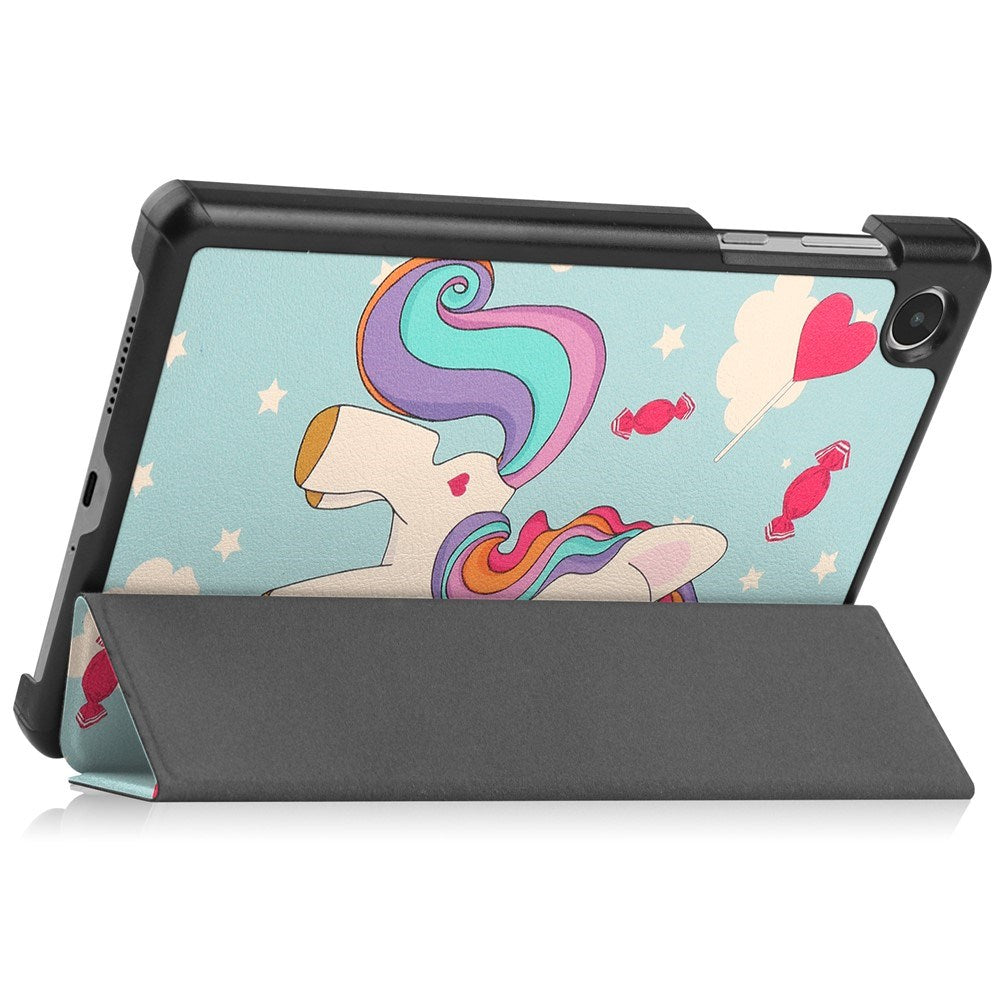 EIDERWOOD Lenovo Tab M8 (4. Gen.) Tri-Fold Kunstskinn Flip Deksel m. Mønster - Enhjørning