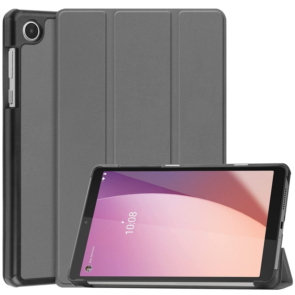 EIDERWOOD Lenovo Tab M8 (4. Gen.) Tri-Fold Kunstskinn Flip Deksel - Grå