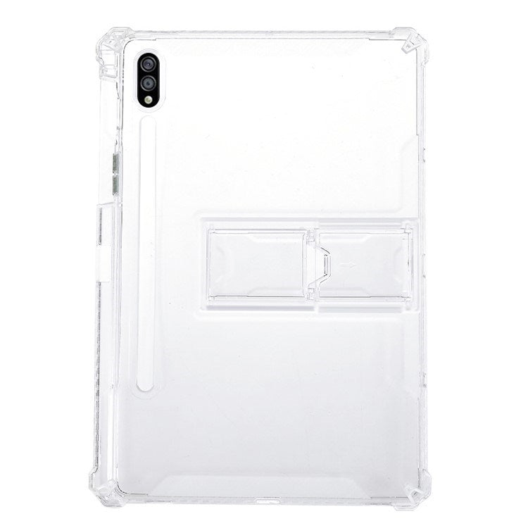 EIDERWOOD Samsung Galaxy Tab S10 FE / S9 FE / S9 / S8 / S7 Fleksibelt Plast Deksel m. Støtabsorberende Hjørner & Stativfunksjon - Gjennomsiktig