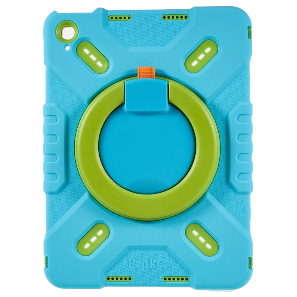 Pepkoo iPad 11" (2025) / 10.9" (2024 / 2022) Barnedeksel med Roterbart Stativ - Blå / Grønn