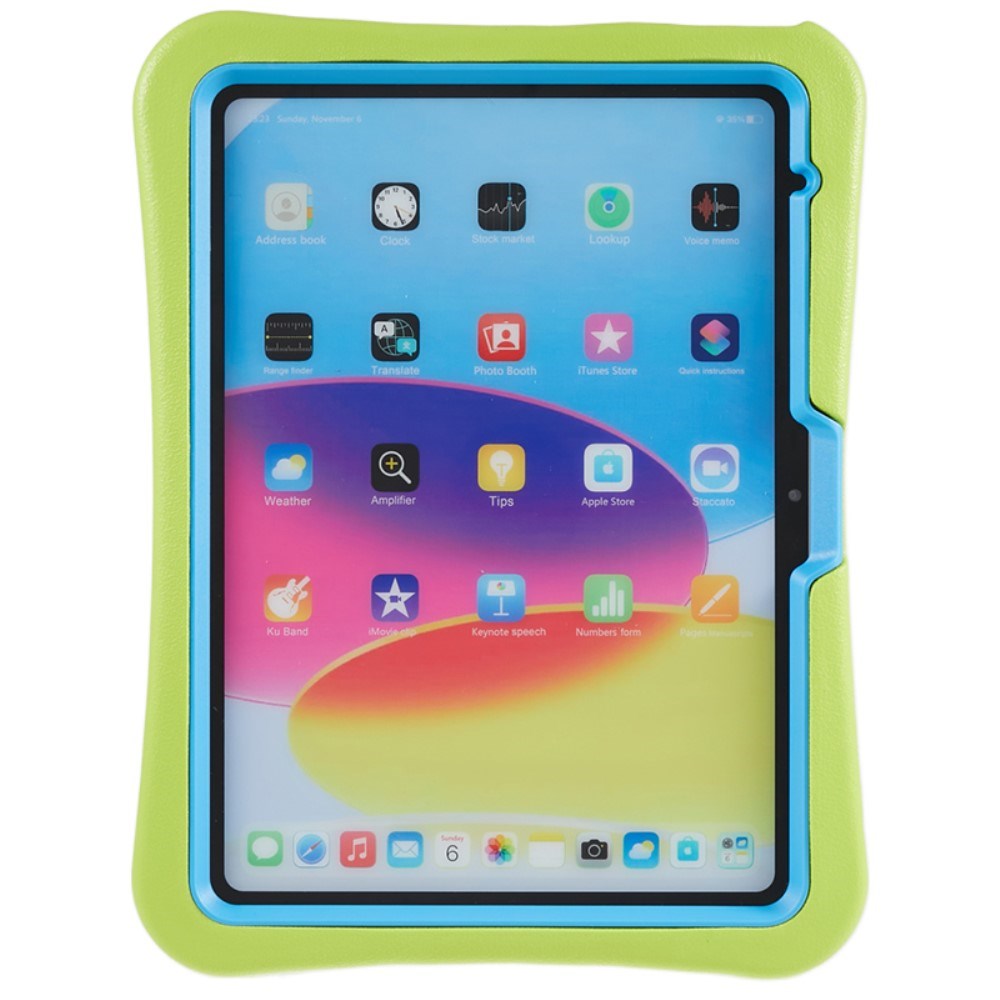 EIDERWOOD iPad 11" (2025) / 10.9" (2024 / 2022) Barnedeksel med Stativfunksjon - Lyse Grønn / Blå