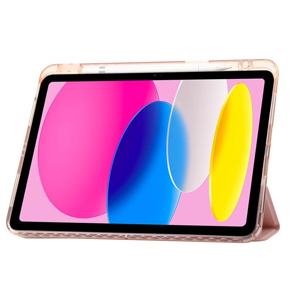 EIDERWOOD iPad 11" (2025) / iPad 10.9" (2024/2022) Tri-Fold Kunst Skinn Deksel med Apple Pencil Holder - Rosa