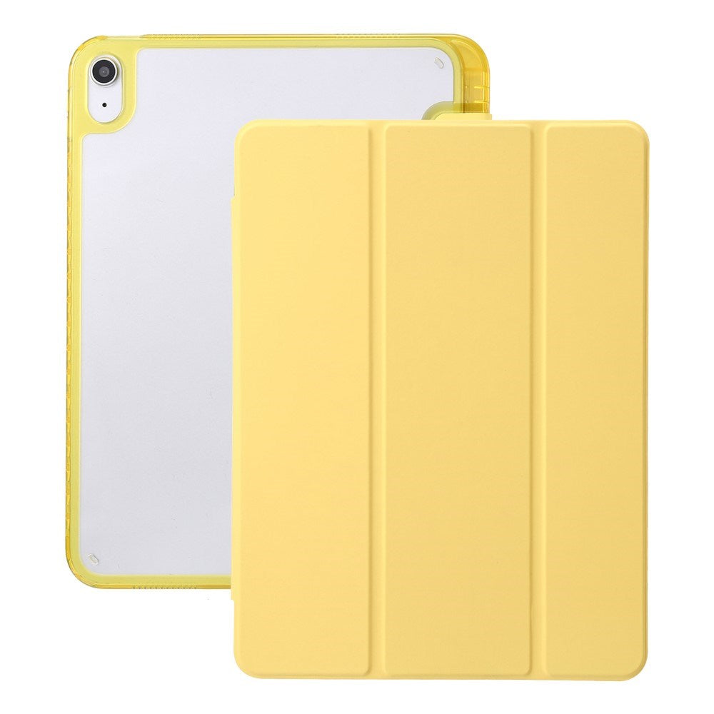 EIDERWOOD iPad 11" (2025) / iPad 10.9" (2024/2022) Tri-Fold Kunst Skinn Deksel med Apple Pencil Holder - Gul