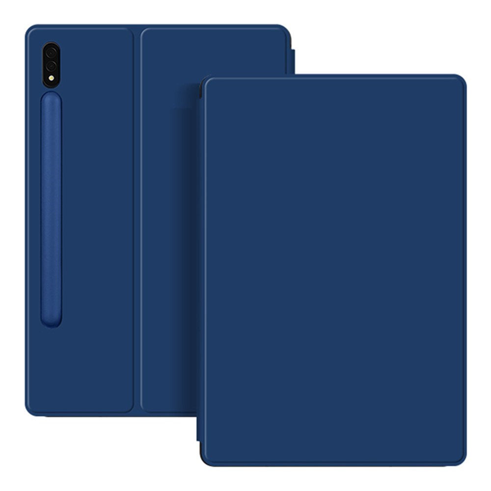 EIDERWOOD Samsung Galaxy Tab S8 / S7 Kunstskinn Flip Deksel m. Penne Holder - Blå