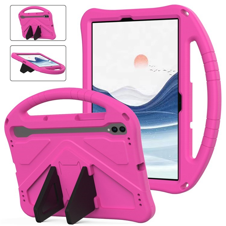 EIDERWOOD Samsung Galaxy Tab S9 / S8 / S7 Barnevennlig Deksel m. Håndtak & Ståfunksjon - Rosa
