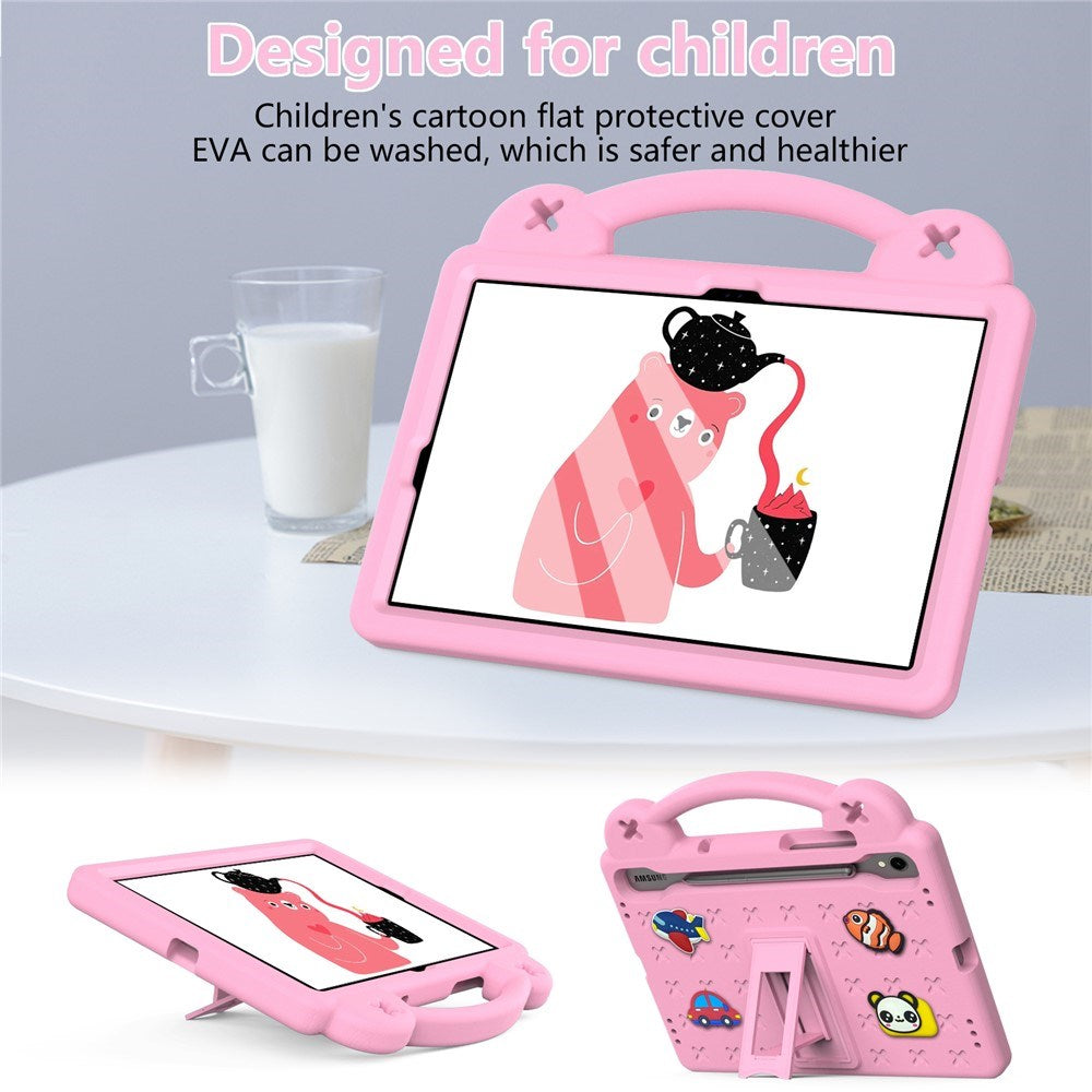 EIDERWOOD Samsung Galaxy Tab S11 / S10 Lite / S10 FE / S9 FE / S9 / S8 / S7 Barnedeksel med Stativ & Håndholder - Rosa
