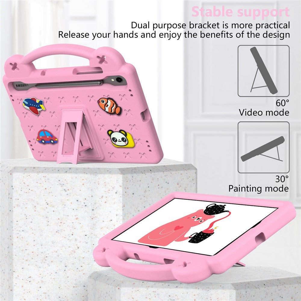 EIDERWOOD Samsung Galaxy Tab S11 / S10 Lite / S10 FE / S9 FE / S9 / S8 / S7 Barnedeksel med Stativ & Håndholder - Rosa