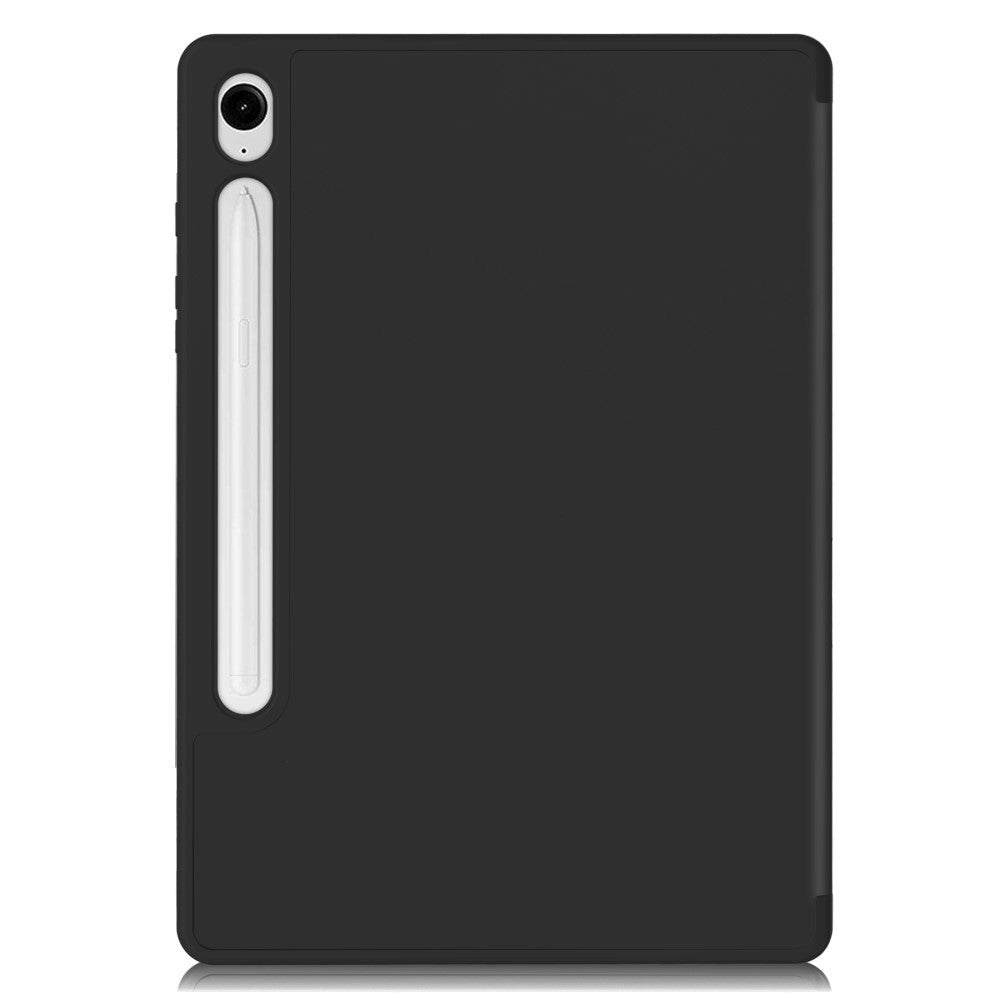 Samsung Galaxy Tab S10 FE / S9 FE Magnetisk Tri-Fold Skinn Deksel m. Stativfunksjon - Svart