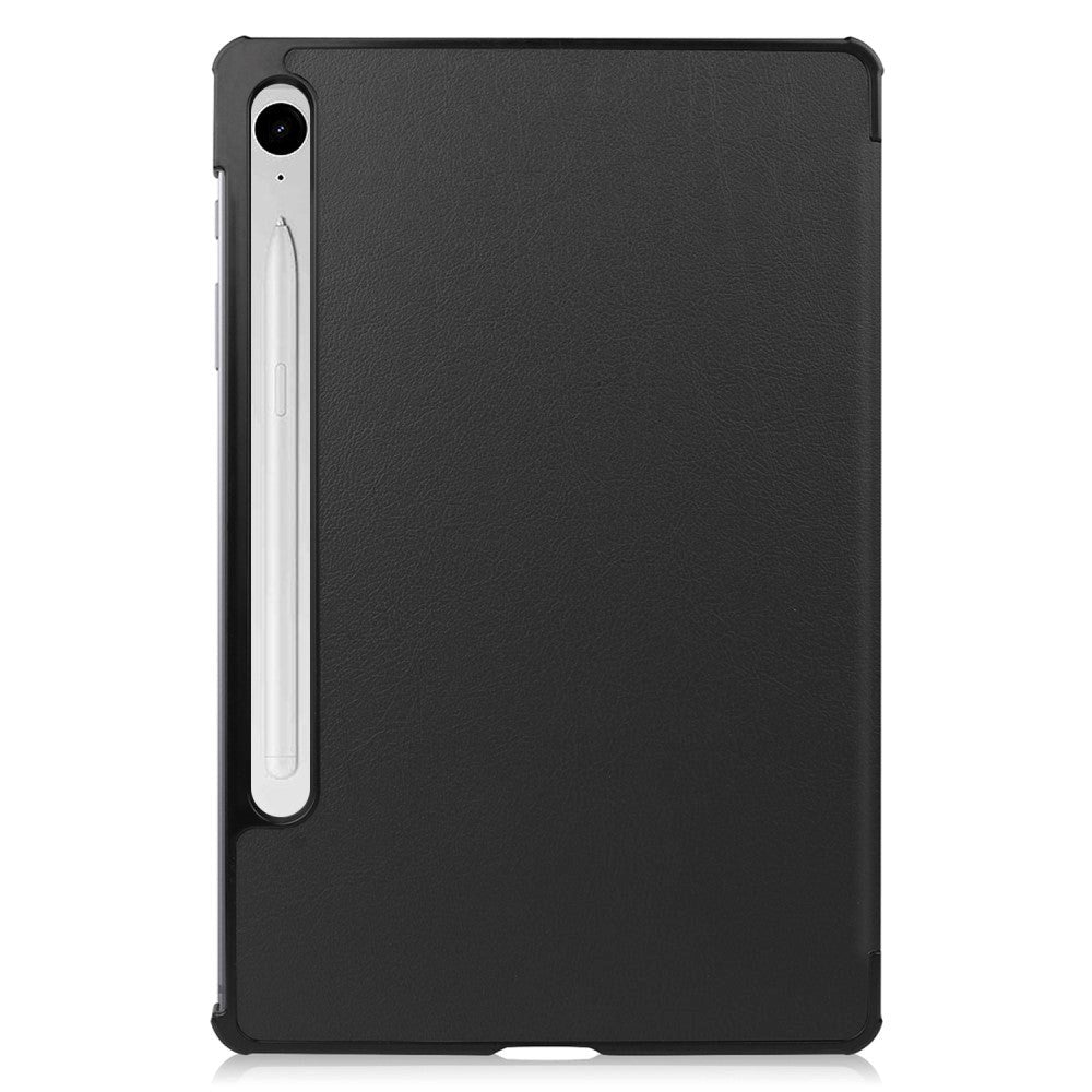 Samsung Galaxy Tab S9 FE Tri-Fold Skinn Deksel m. Stativfunksjon - Svart