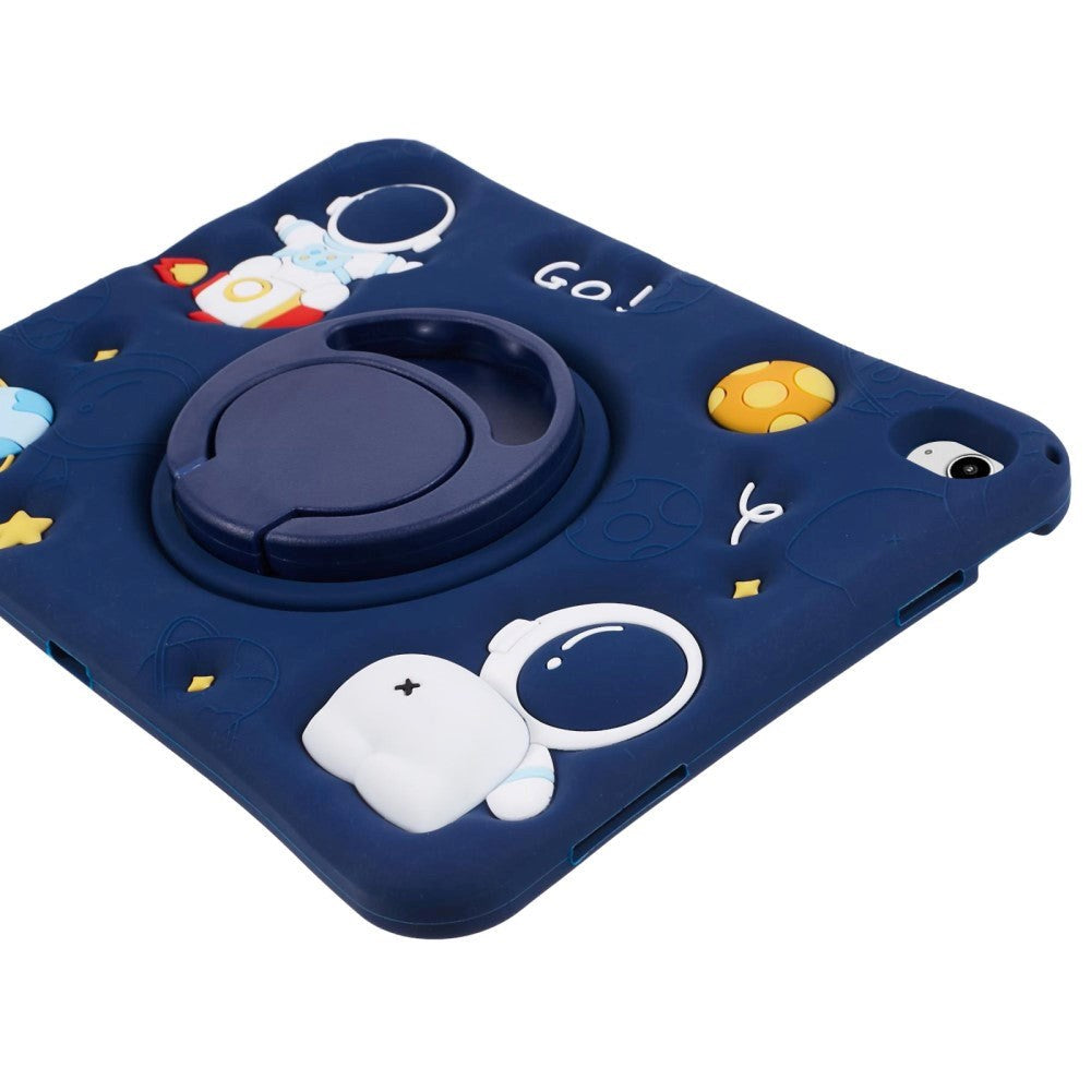 iPad 11" (2025) / iPad 10.9" (2024/2022) Barne Deksel - Astronaut Deksel m. Stativ & Skulderstropp - Mørke Blå