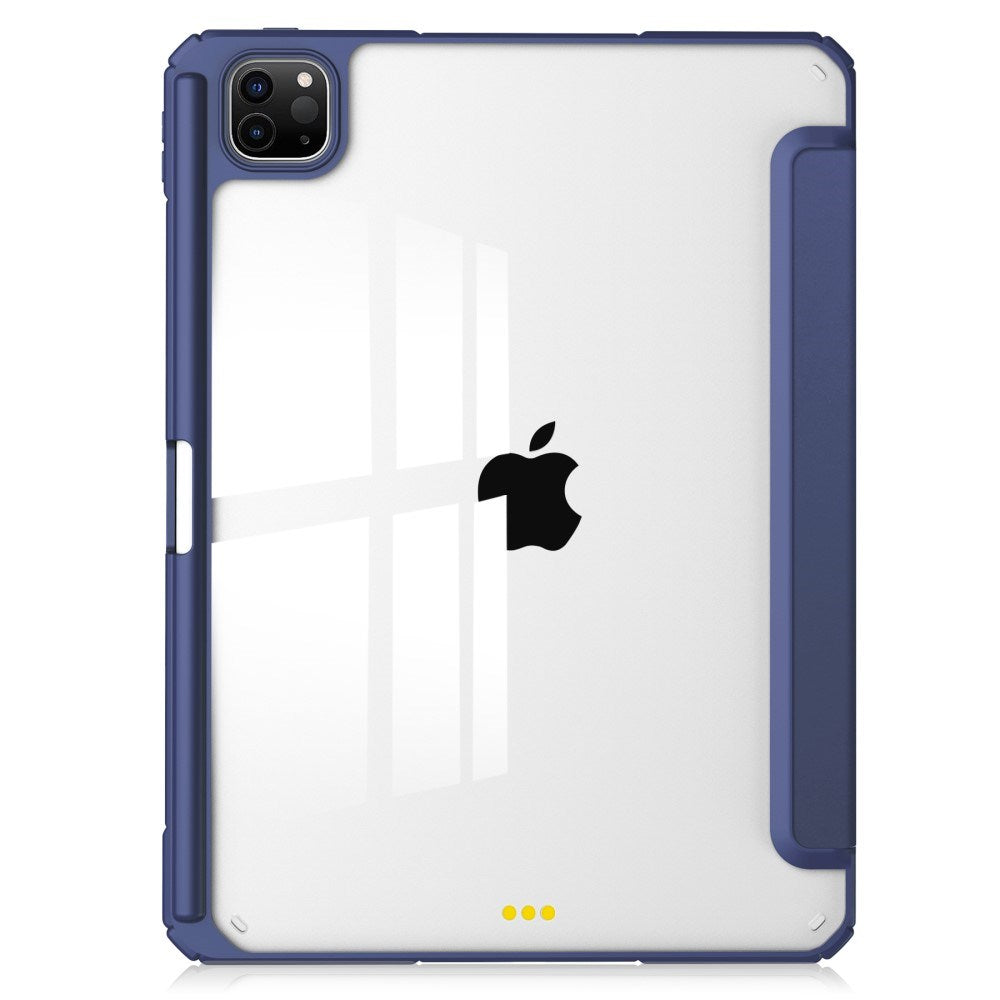 EIDERWOOD iPad Pro 11" (2025 / 2024) Hybrid Flip Deksel med Pennholder - Blå og Gjennomsiktig