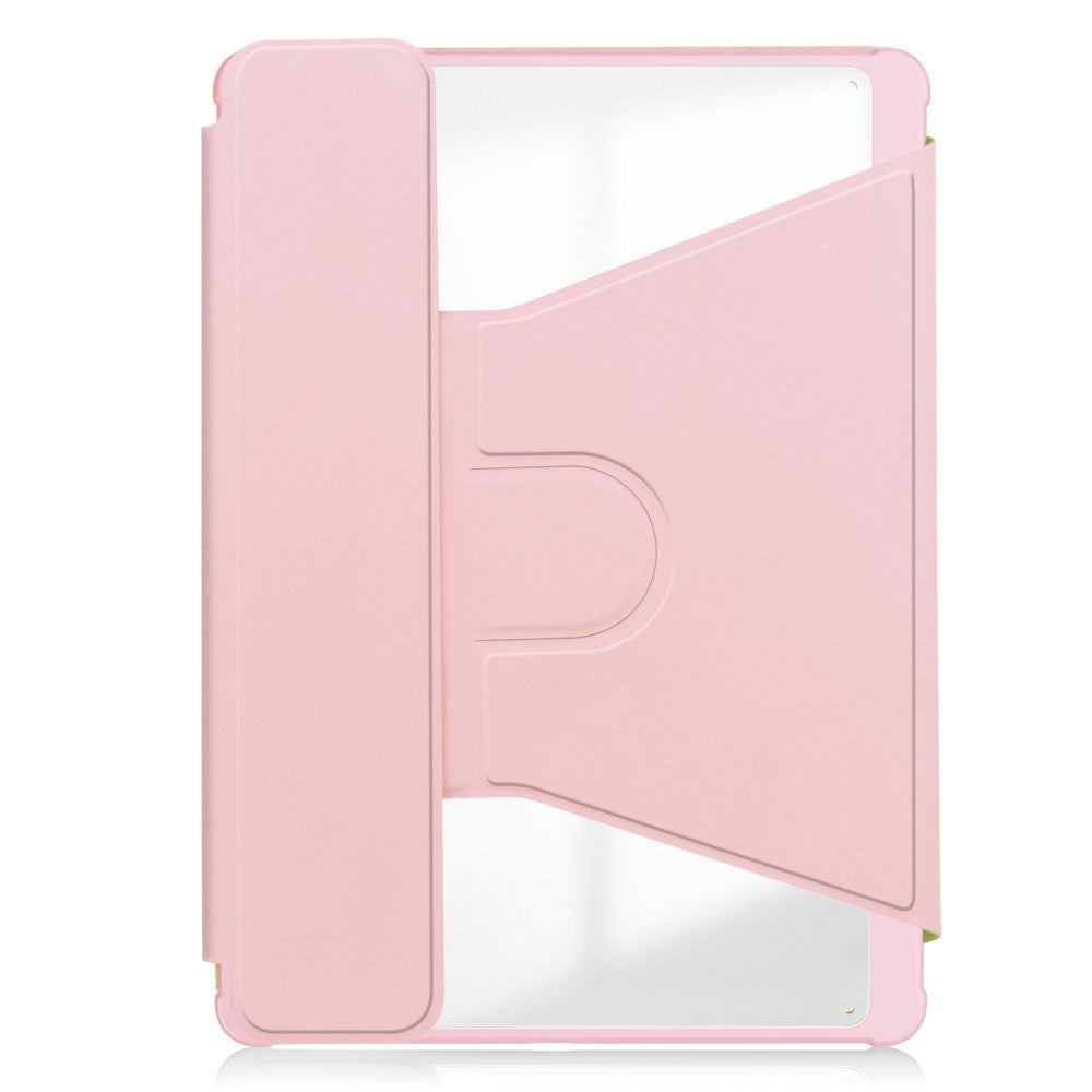 EIDERWOOD iPad Pro 11" (2025 / 2024) Hybrid Flip Deksel m. Roterende Stativfunksjon - Gjennomsiktig / Pink
