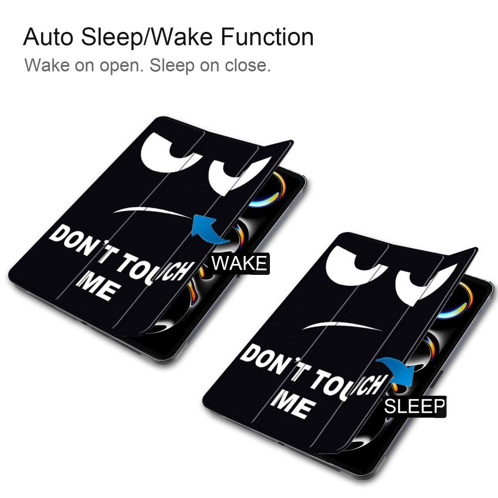 EIDERWOOD iPad Pro 11" (2025 / 2024) Tri-Fold Deksel i Kunstskinn med Sleep-Funksjon - "Don't Touch Me"