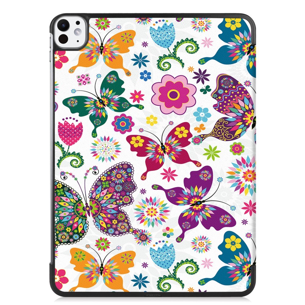 EIDERWOOD iPad Pro 11" (2025 / 2024) Tri-Fold Deksel i Kunstskinn med Sleep-Funksjon - Sommerfugler