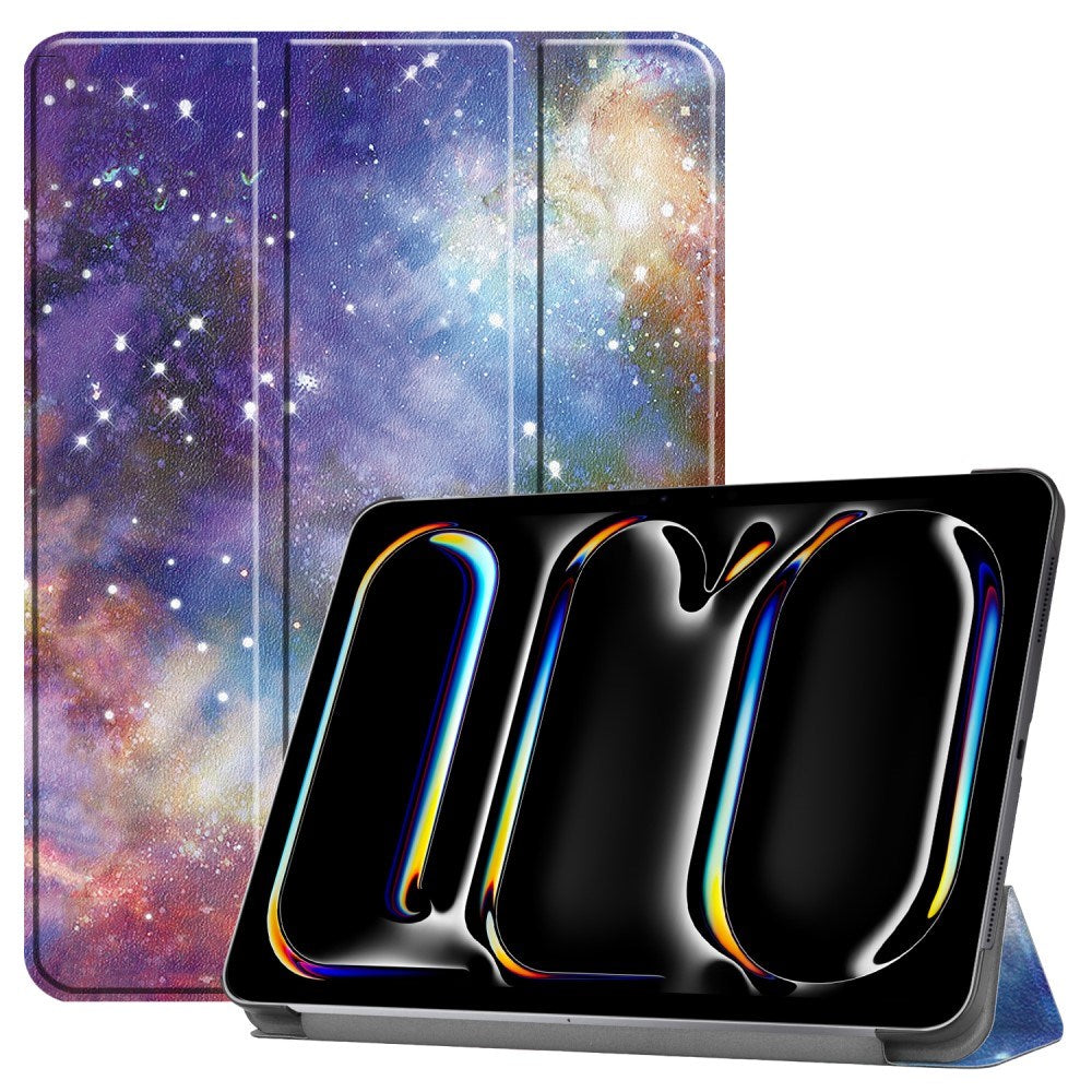 EIDERWOOD iPad Pro 11" (2025 / 2024) Tri-Fold Deksel i Kunstskinn med Sleep-Funksjon - Galaxy