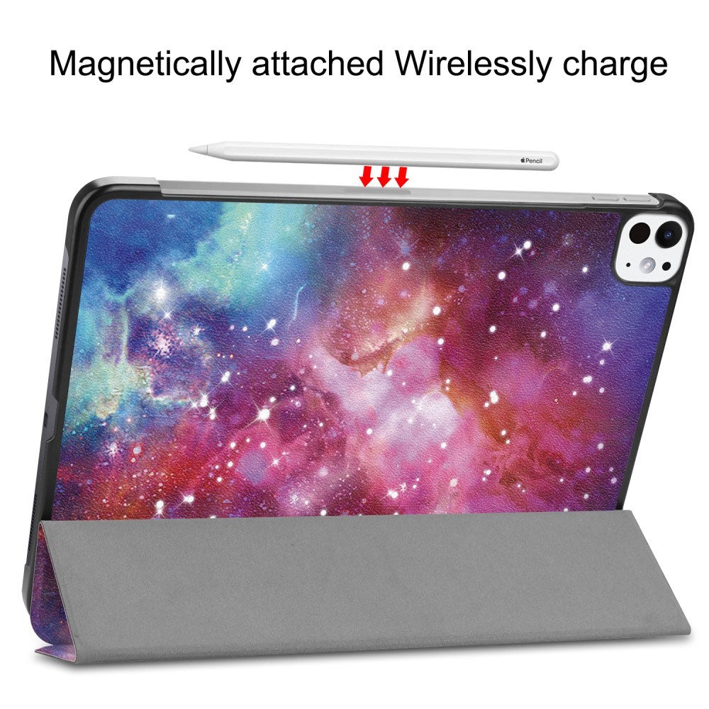 EIDERWOOD iPad Pro 11" (2025 / 2024) Tri-Fold Deksel i Kunstskinn med Sleep-Funksjon - Galaxy