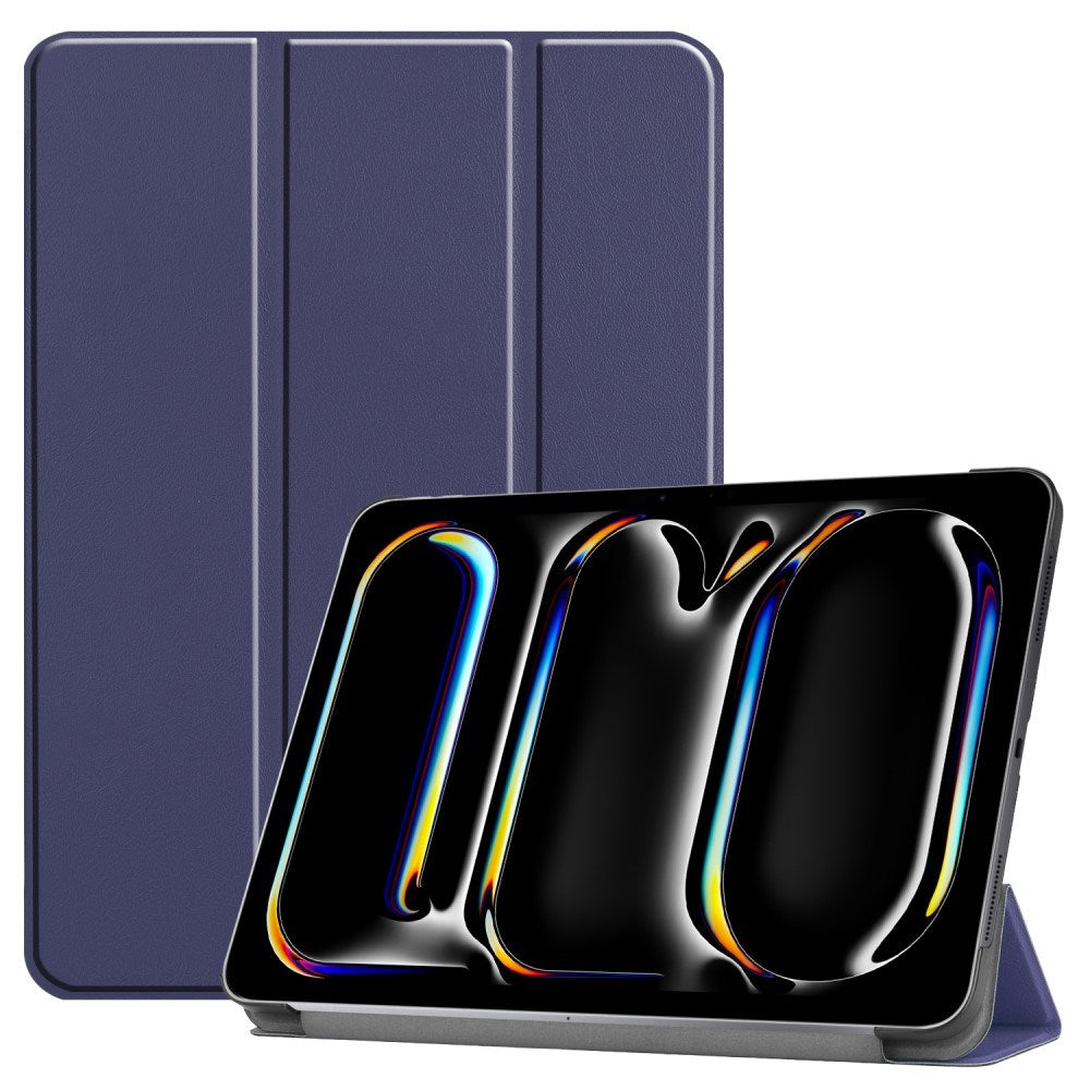 EIDERWOOD iPad Pro 11" (2025 / 2024) Tri-Fold Skinn Flip Deksel - Mørke Blå
