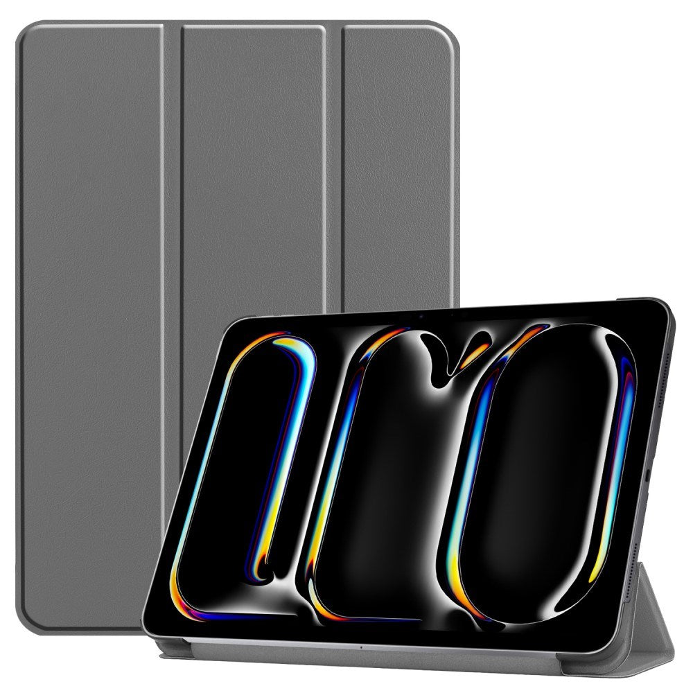 EIDERWOOD iPad Pro 11" (2025 / 2024) Tri-Fold Skinn Flip Deksel - Grå