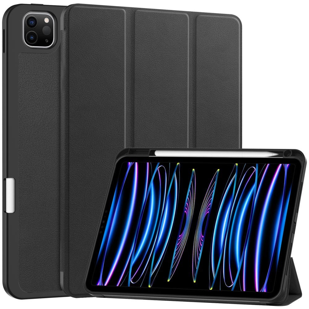 EIDERWOOD iPad Pro 11" (2025 / 2024) Tri-Fold Kunst Skinn Deksel med Apple Pencil Holder - Svart