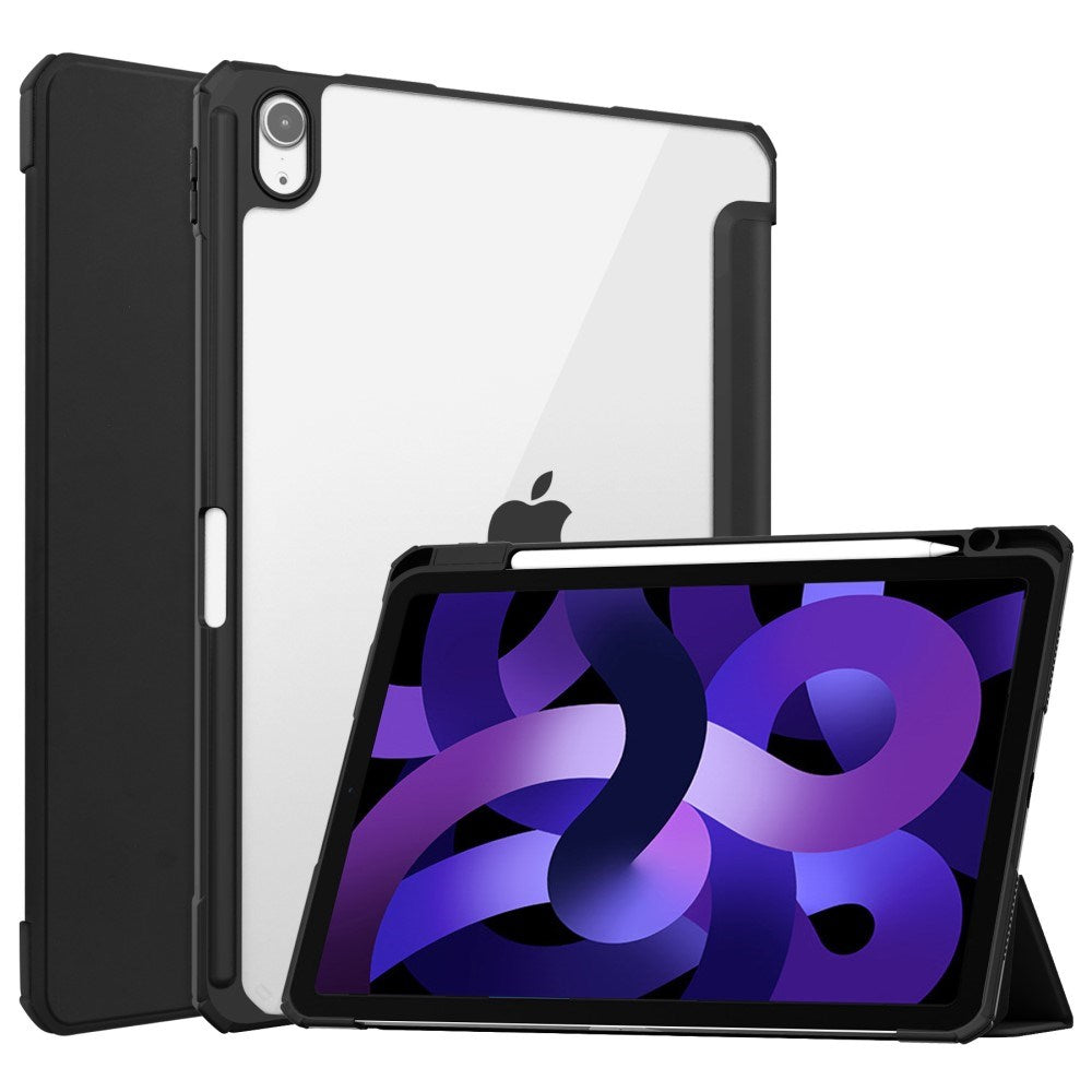 EIDERWOOD iPad Air 11" (2026 / 2025 / 2024) Hybrid Flip Deksel med Pennholder - Svart og Gjennomsiktig
