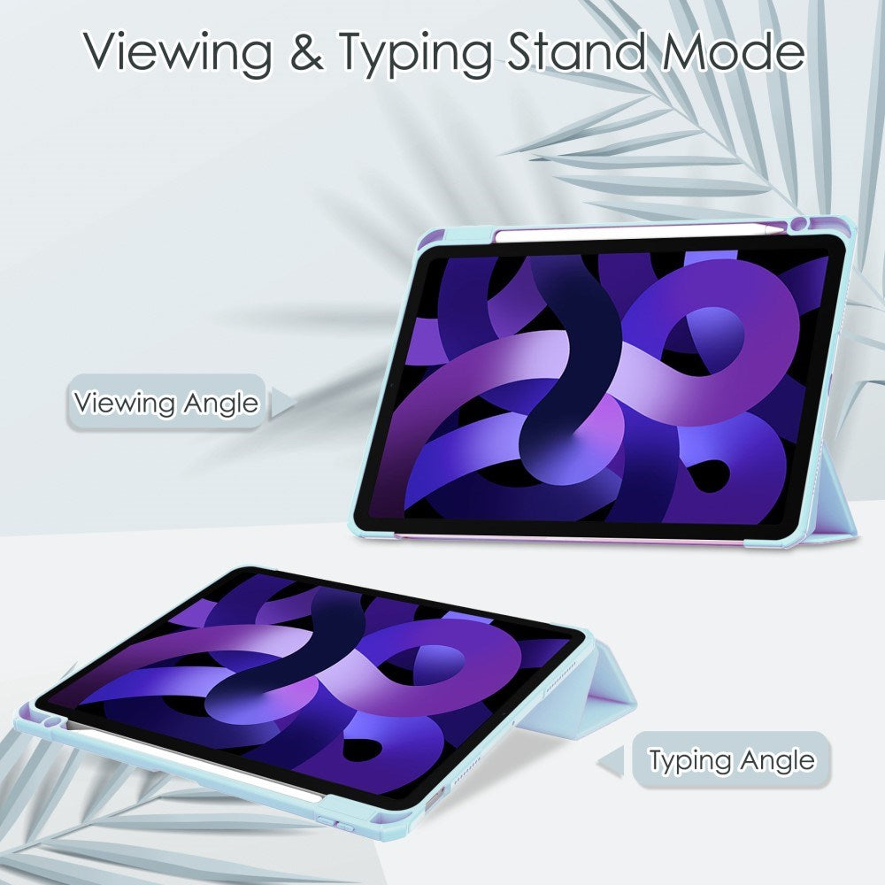 EIDERWOOD iPad Air 11" (2026 / 2025 / 2024) Hybrid Flip Deksel med Pennholder - Lys Blå og Gjennomsiktig
