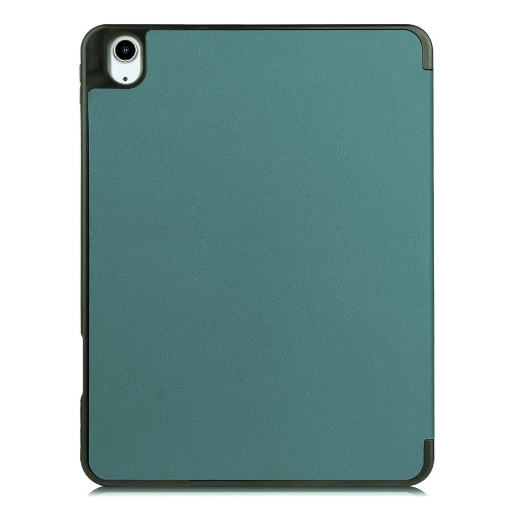 EIDERWOOD iPad Air 11" (2026 / 2025 / 2024) Litchi Tri-Fold Skinn Deksel med Apple Pencil Holder - Grønn