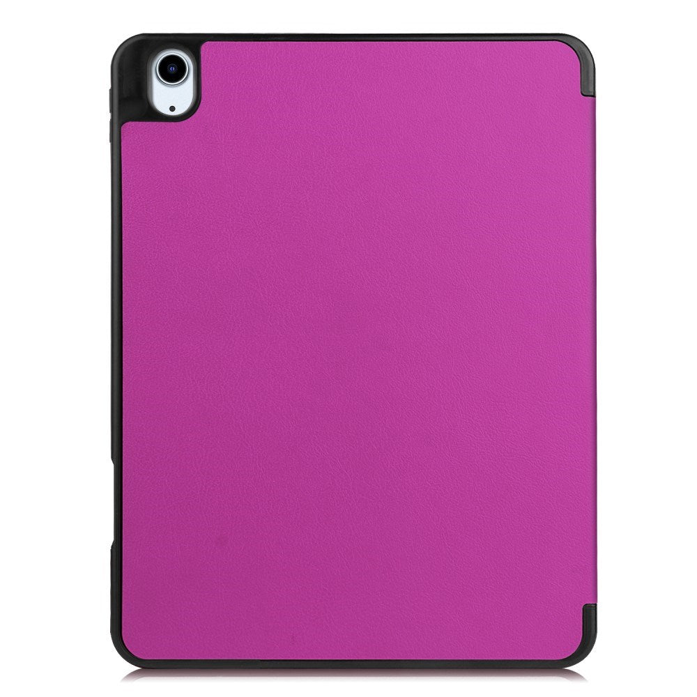 EIDERWOOD iPad Air 11" (2026 / 2025 / 2024) Litchi Tri-Fold Skinn Deksel med Apple Pencil Holder - Lilla