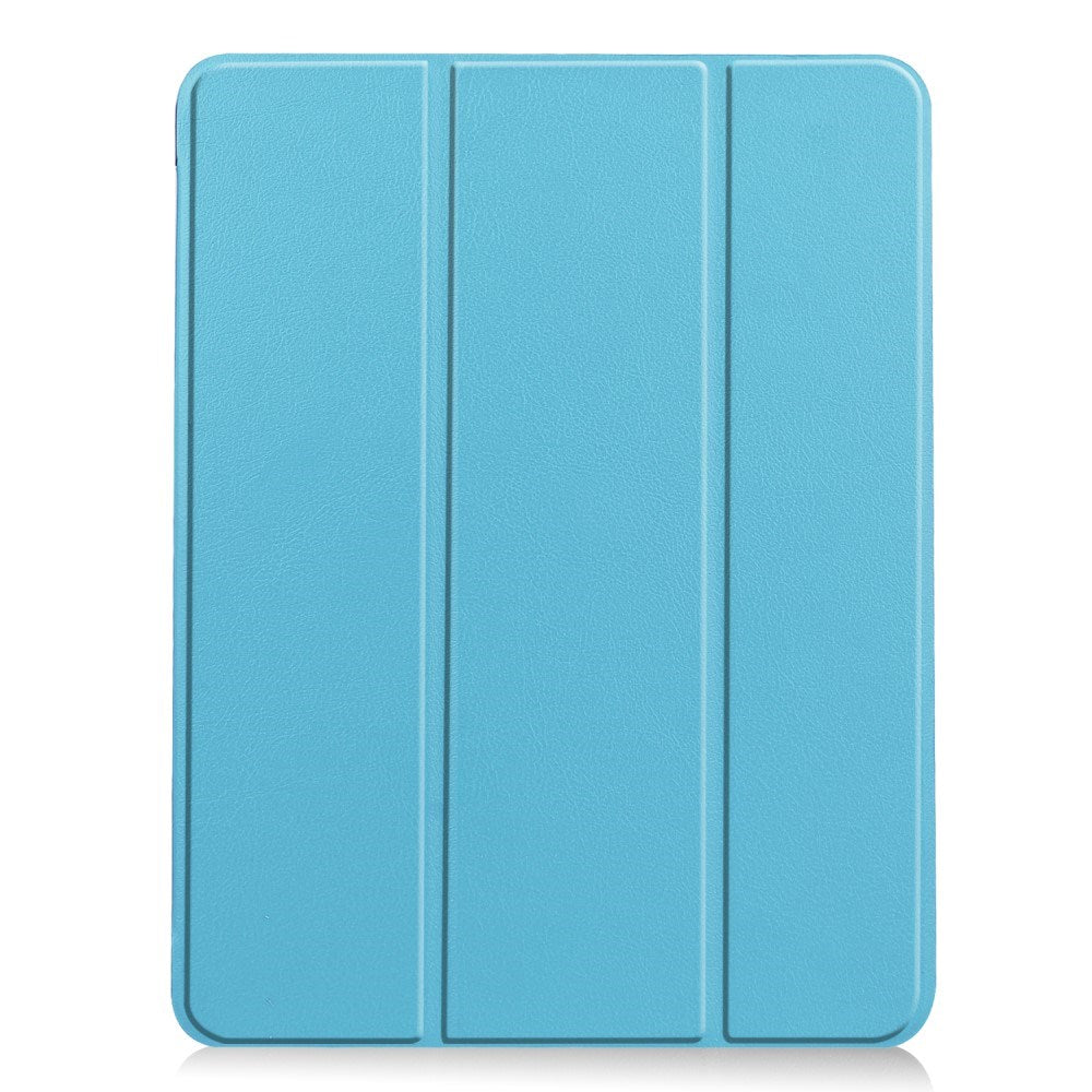 EIDERWOOD iPad Air 11" (2026 / 2025 / 2024) Litchi Tri-Fold Skinn Deksel med Apple Pencil Holder - Lyse Blå