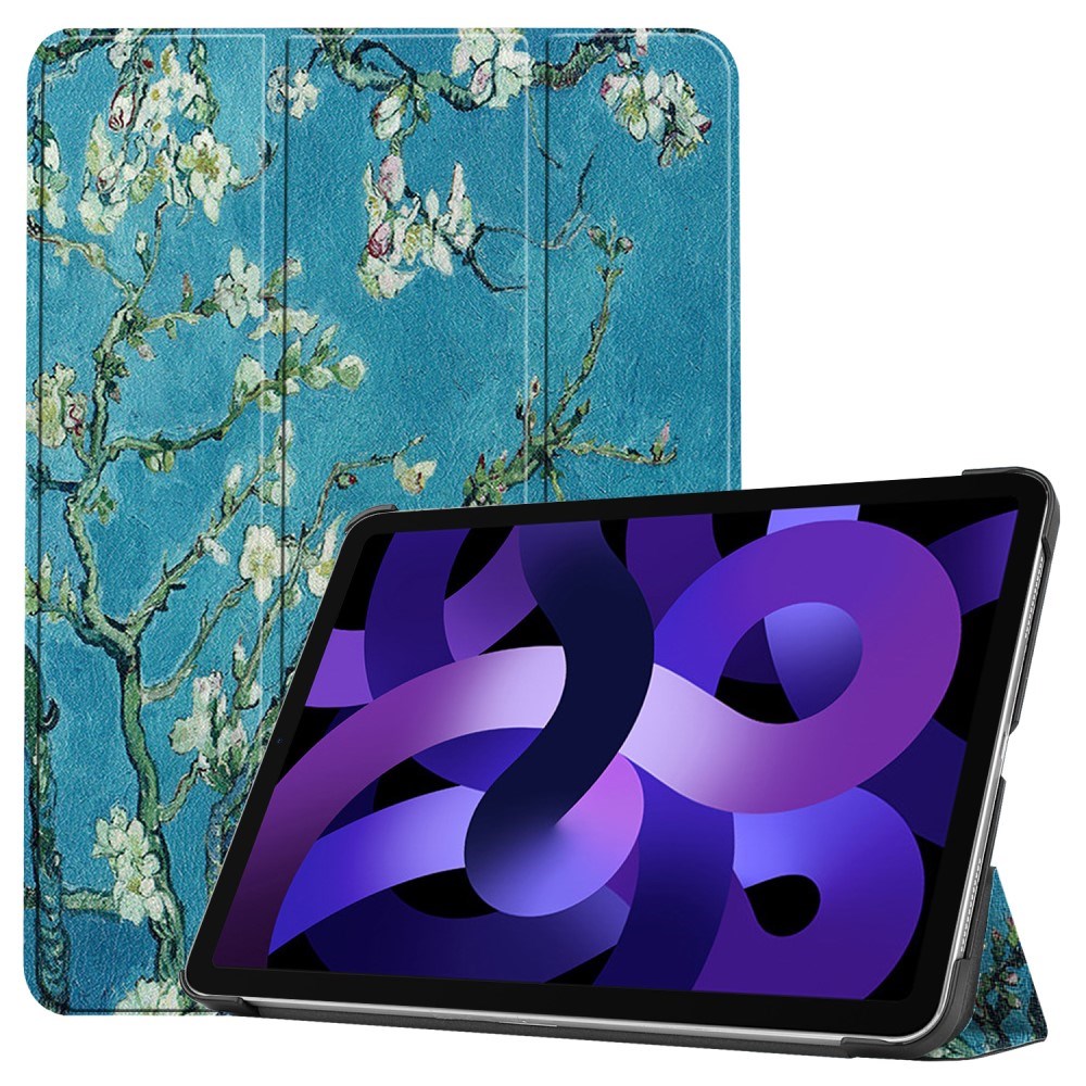 EIDERWOOD iPad Air 11" (2026 / 2025 / 2024) Tri-Fold Kunstskinn Flip Deksel m. Våkne / Sove Funksjon - Hvite Blomster