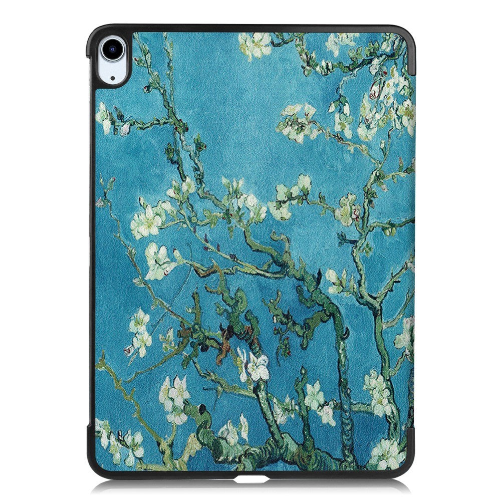 EIDERWOOD iPad Air 11" (2026 / 2025 / 2024) Tri-Fold Kunstskinn Flip Deksel m. Våkne / Sove Funksjon - Hvite Blomster