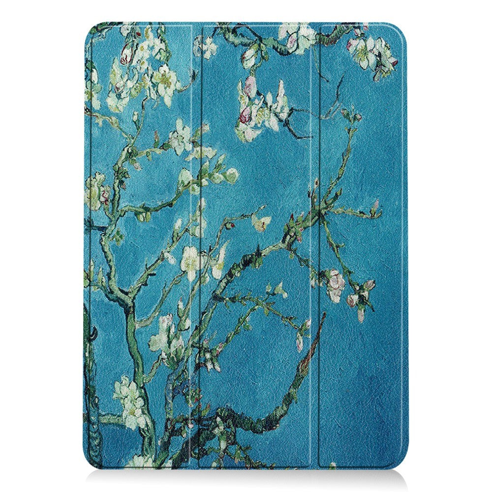 EIDERWOOD iPad Air 11" (2026 / 2025 / 2024) Tri-Fold Kunstskinn Flip Deksel m. Våkne / Sove Funksjon - Hvite Blomster