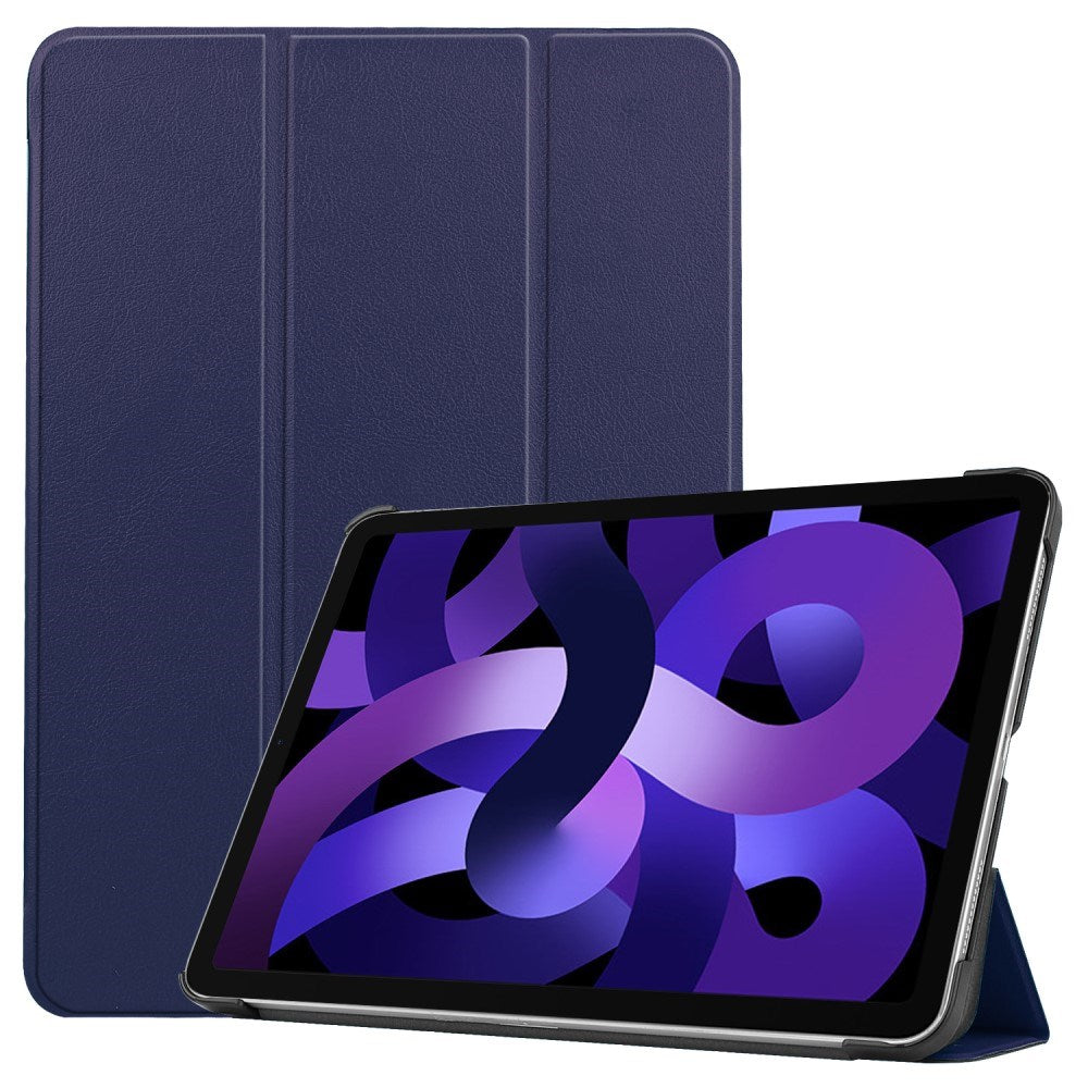 EIDERWOOD iPad Air 11" (2026 / 2025 / 2024) Litchi Tri-Fold Skinn Flip Deksel - Blå