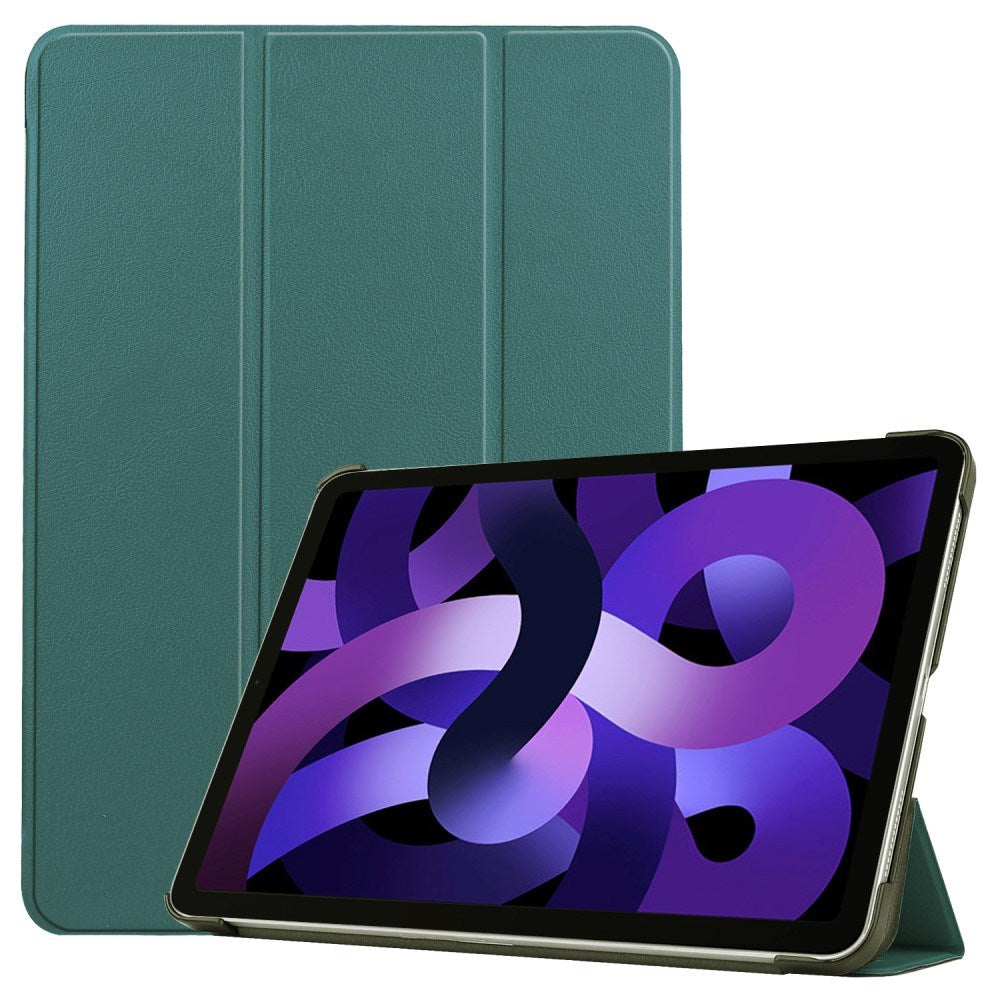 EIDERWOOD iPad Air 11" (2026 / 2025 / 2024) Litchi Tri-Fold Skinn Flip Deksel - Grønn