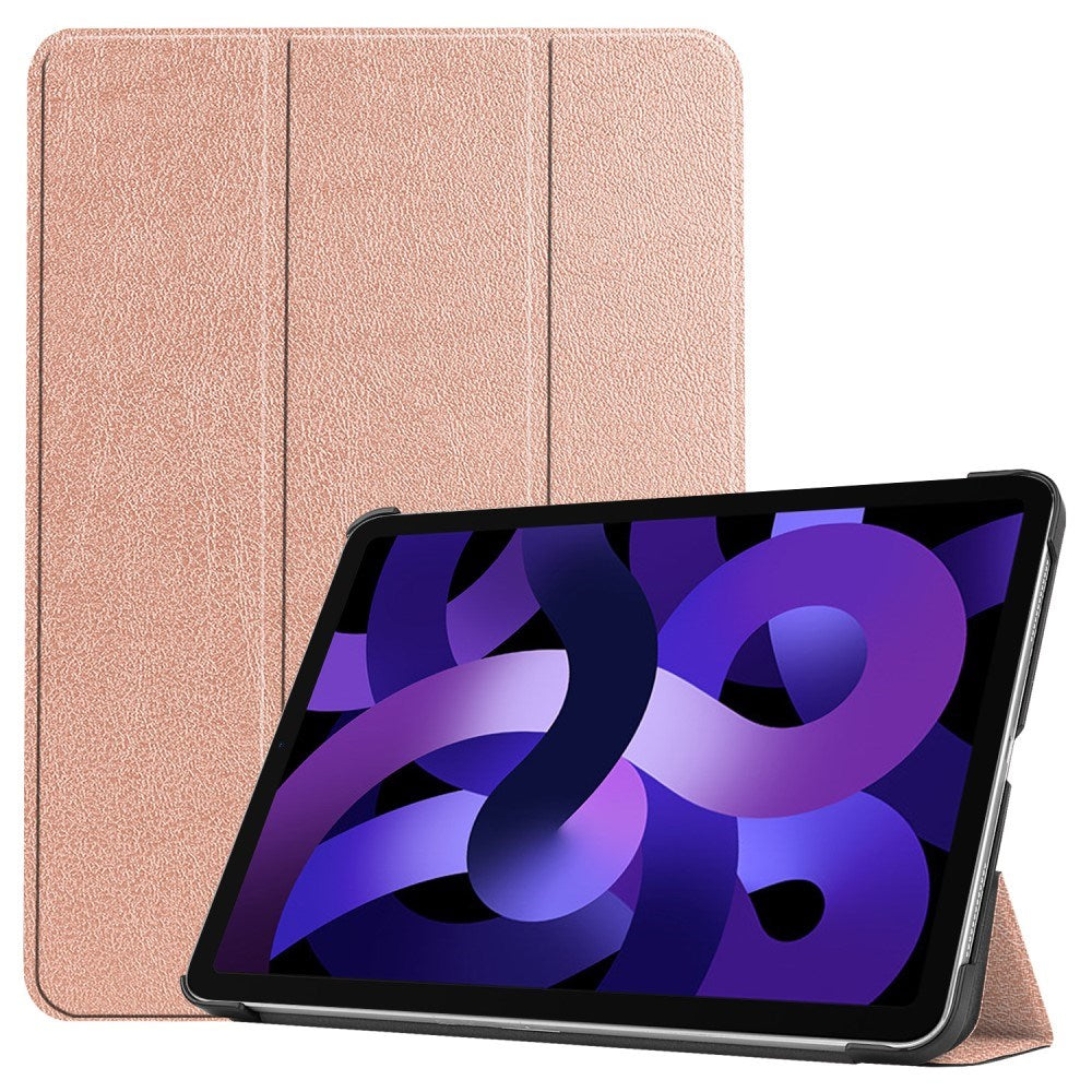 EIDERWOOD iPad Air 11" (2026 / 2025 / 2024) Litchi Tri-Fold Skinn Flip Deksel - Rose Gold