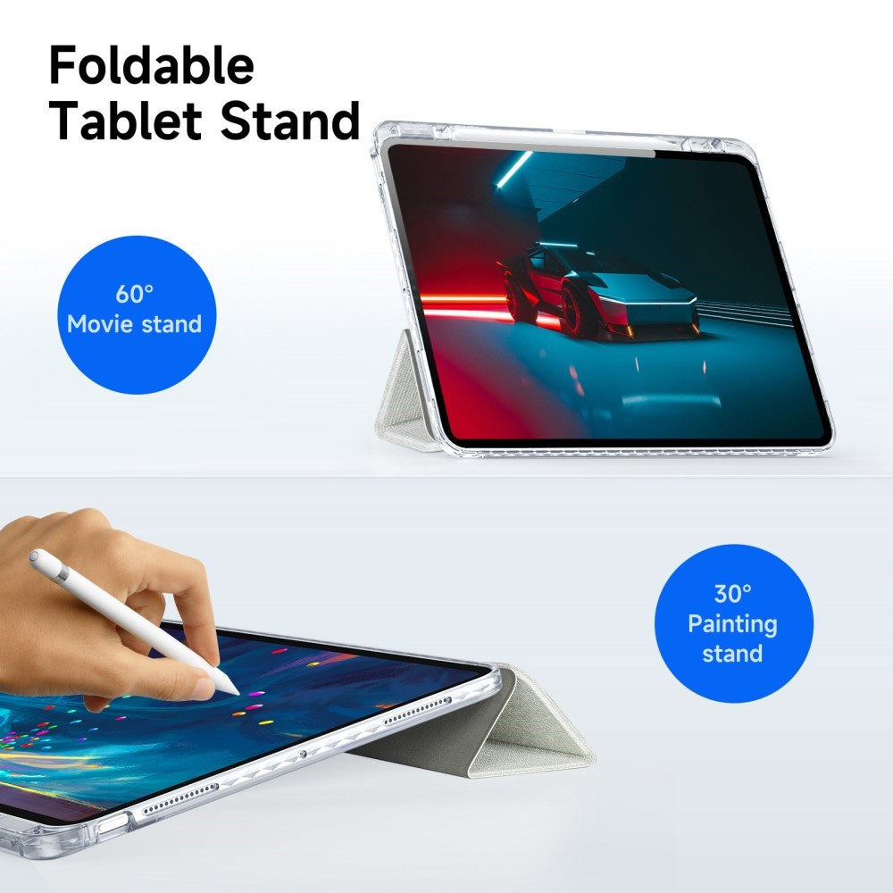 iPad Pro 13" (2025 / 2024) DUX DUCIS Unid Series Tri-Fold Flip Deksel - Gjennomsiktig / Grønn