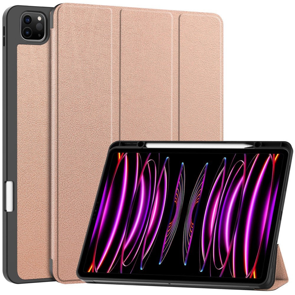 EIDERWOOD iPad Air 13" (2026 / 2025 / 2024) Tri-Fold Kunst Skinn Deksel med Apple Pencil Holder - Rose Gold