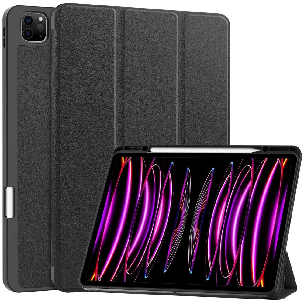 EIDERWOOD iPad Air 13" (2026 / 2025 / 2024) Tri-Fold Kunst Skinn Deksel med Apple Pencil Holder - Svart