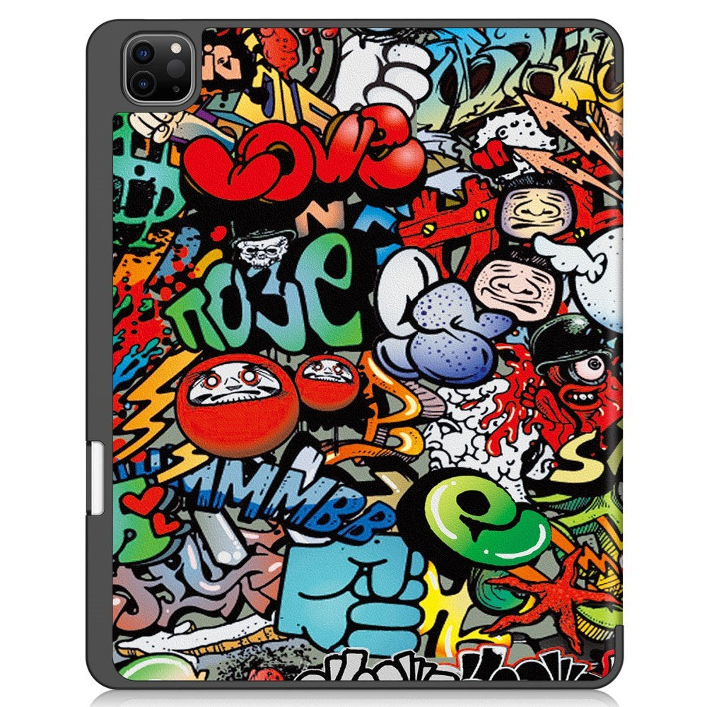 EIDERWOOD iPad Air 13" (2026 / 2025 / 2024) Tri-Fold Kunstskinn Flip Deksel m. Våkne / Sove Funksjon - Graffiti