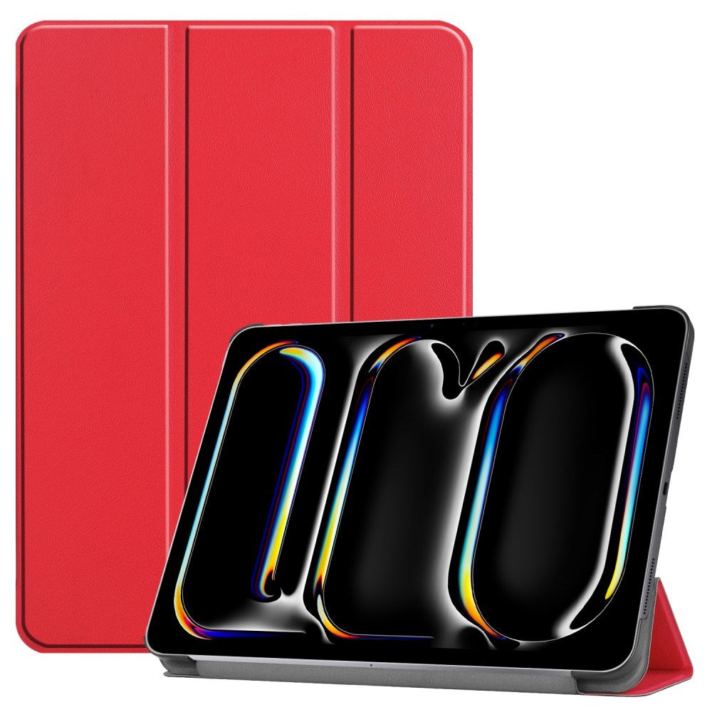 EIDERWOOD iPad Pro 13" (2025 / 2024) Tri-Fold Skinn Flip Deksel - Rød