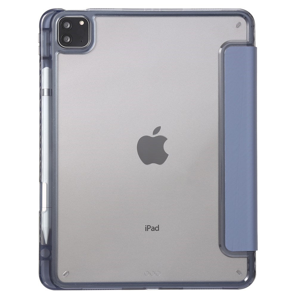 EIDERWOOD iPad Pro 13" (2025 / 2024) Tri-Fold Kunst Skinn Deksel med Apple Pencil Holder - Lilla