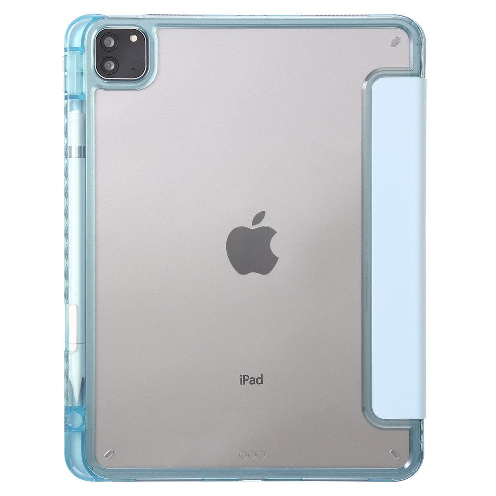 EIDERWOOD iPad Pro 13" (2025 / 2024) Tri-Fold Kunst Skinn Deksel med Apple Pencil Holder - Lyse Blå