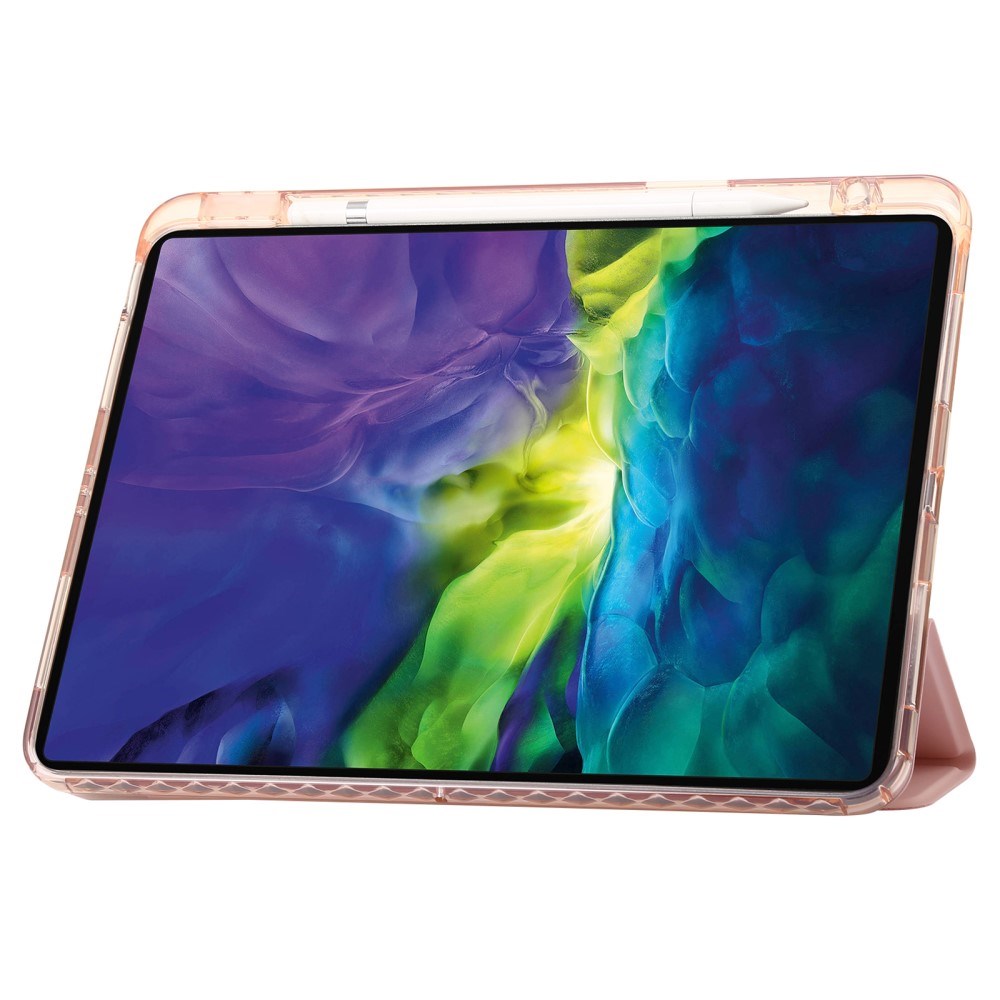 EIDERWOOD iPad Pro 11" (2025 / 2024) Tri-Fold Kunst Skinn Deksel med Apple Pencil Holder - Rosa