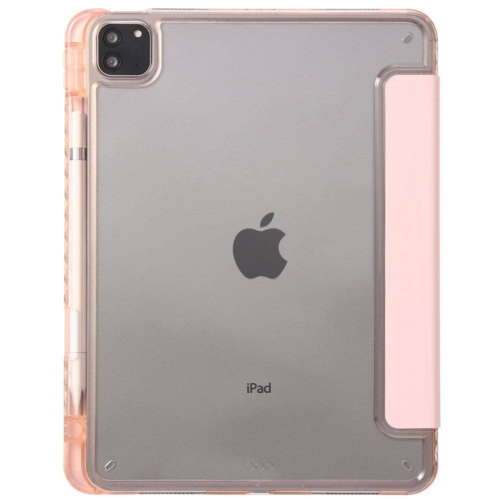 EIDERWOOD iPad Pro 11" (2025 / 2024) Tri-Fold Kunst Skinn Deksel med Apple Pencil Holder - Rosa