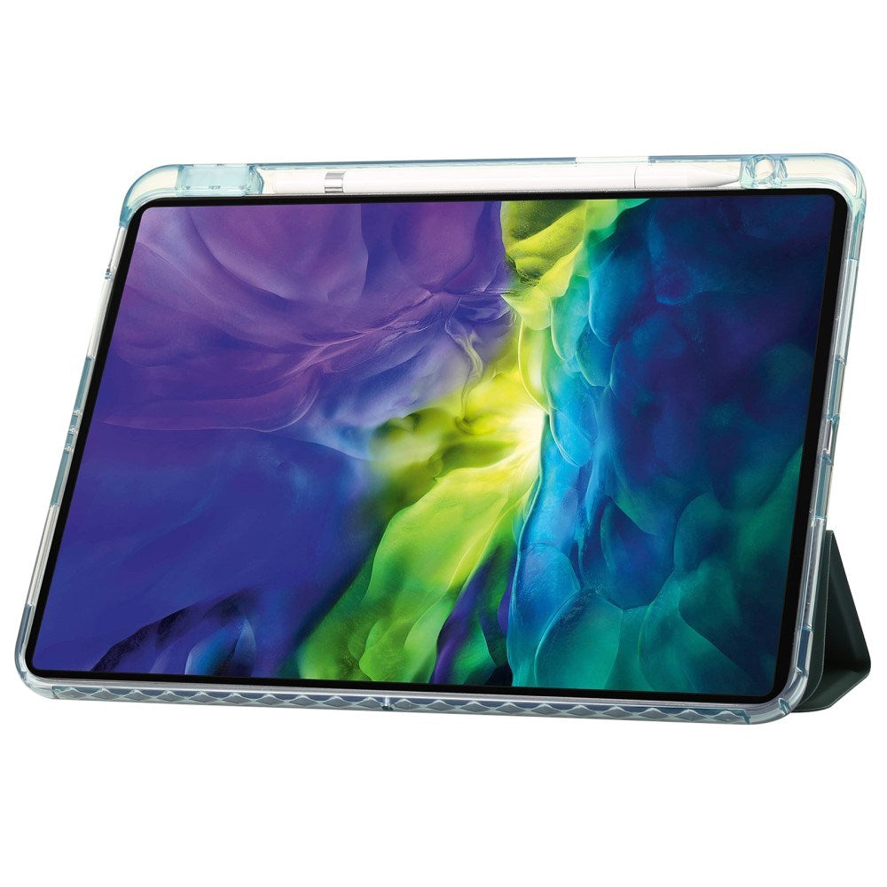 EIDERWOOD iPad Pro 11" (2025 / 2024) Tri-Fold Kunst Skinn Deksel med Apple Pencil Holder - Grønn