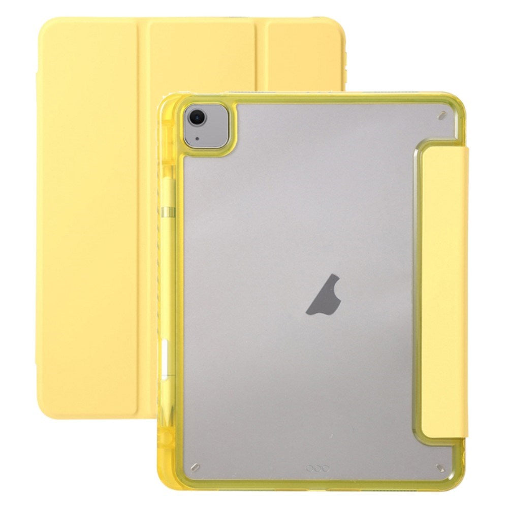 EIDERWOOD iPad Air 11" (2026 / 2025 / 2024) Tri-Fold Kunst Skinn Deksel med Apple Pencil Holder - Gul