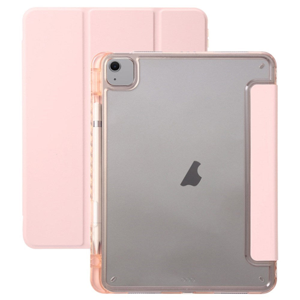 EIDERWOOD iPad Air 13" (2026 / 2025 / 2024) Tri-Fold Kunst Skinn Deksel med Apple Pencil Holder - Rosa