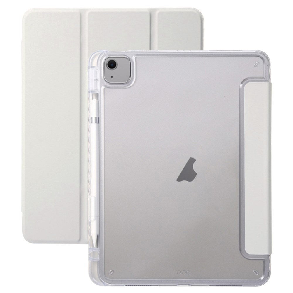 EIDERWOOD iPad Air 13" (2026 / 2025 / 2024) Tri-Fold Kunst Skinn Deksel med Apple Pencil Holder - Grå