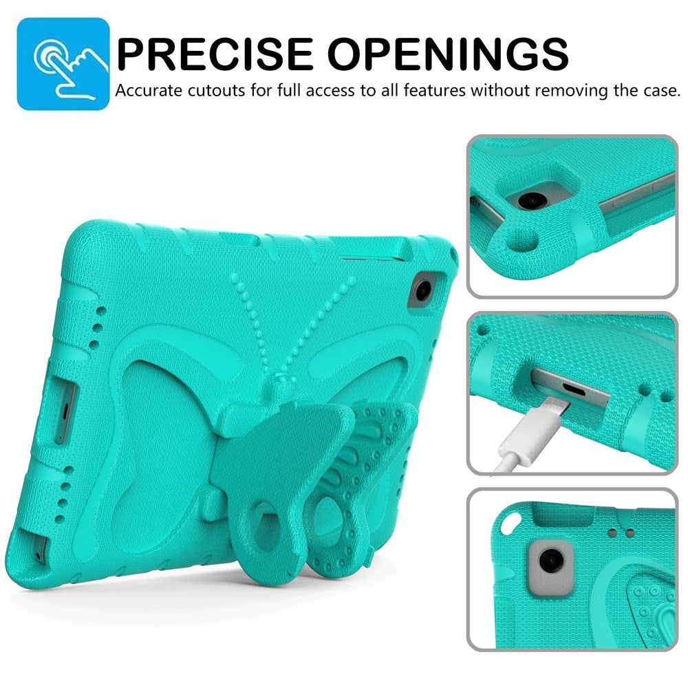 Samsung Galaxy Tab A11+ (Plus) / A9+ (Plus) EIDERWOOD Butterfly Kickstand Barnedeksel - Turkis
