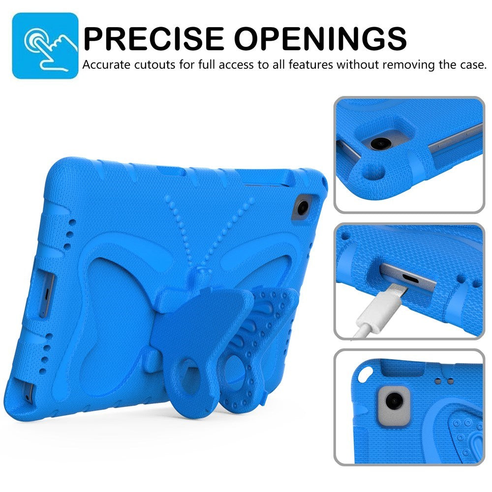 Samsung Galaxy Tab A11+ (Plus) / A9+ (Plus) EIDERWOOD Butterfly Kickstand Barnedeksel - Blå